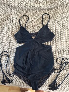 acacia swimwear Brown and Black Leopard Print Bikini Top